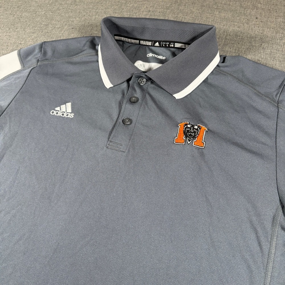 Adidas Golf Polo Shirt Mens L Gray Climalite Short Sleeve Stretch Performance‎